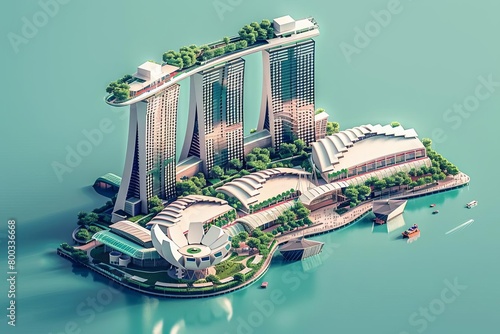 Marina Bay Sands, a luxury hotel, is located in Singapore photo