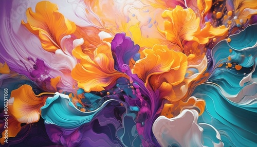 Hyper realistic abstract painting art background. photo