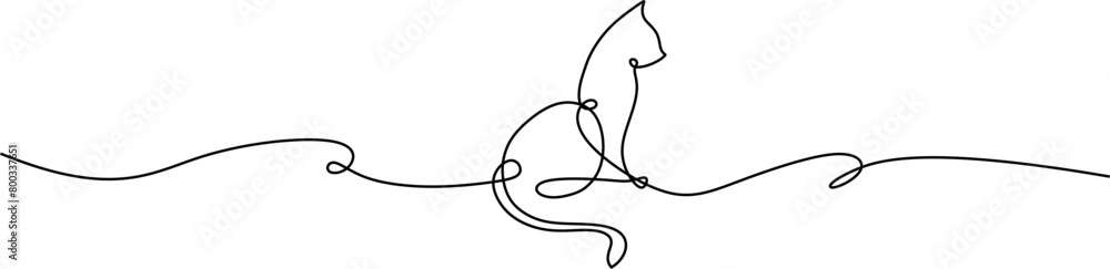 Obraz premium line art cat for a animals day