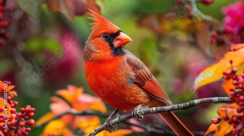 The brilliantly colored Northern Cardinal has © sania