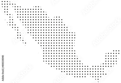 Stippled Mexico map vector illustration