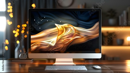 20212022 iMac with modern design 3D screen ideal for office work. Concept Product Design, Modern Technology, Office Equipment, iMac, 2021-2022 photo