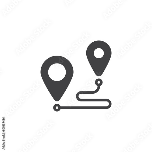 Route planning and optimization vector icon