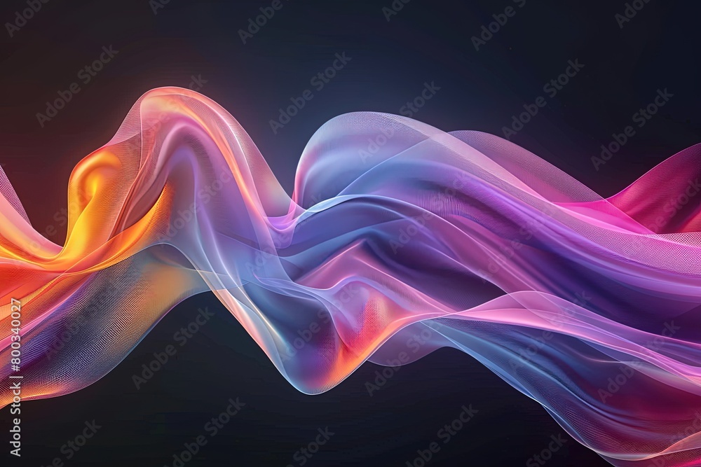 Fluid Curve Abstract: 3D Line Poster on Black Background with Soft Colors, Gradient Backdrop - High Resolution Commercial Illustration Fluid Curve Abstract: 3D Line Poster on Black Background with Soft Colors, Gradient Backdrop - High Resolution Commercial Illustration