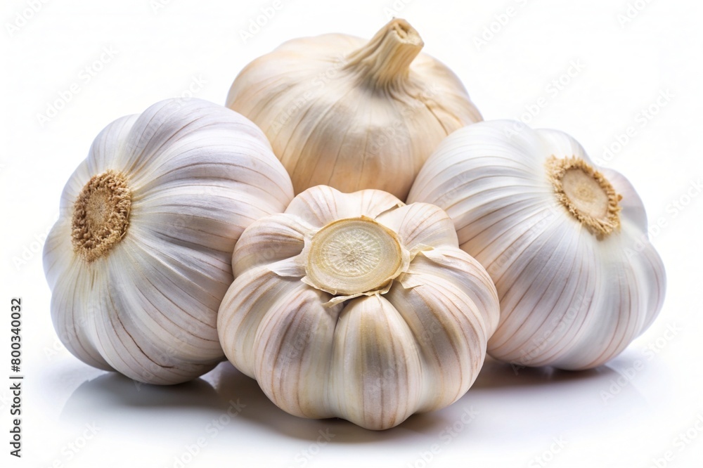 garlic ayurvedic on white background garlic ayurvedic on white background