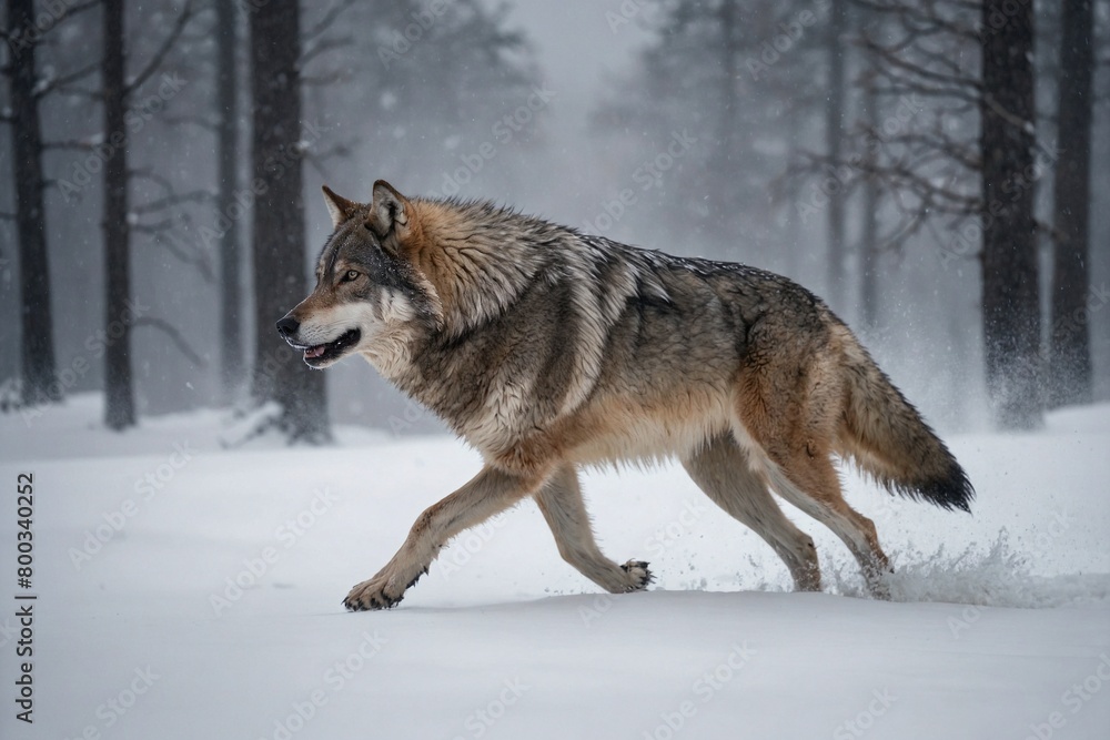 An image of wolf in the snow An image of wolf in the snow