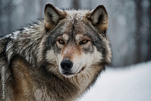 An image of wolf in the snow © AungMyintMyat