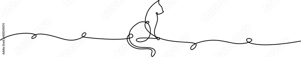 Obraz premium line art cat for a animals day