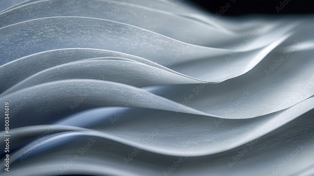 Fototapeta premium A monochrome snapshot of a white wave in black fabric against a dark backdrop Top portion is softly blurred