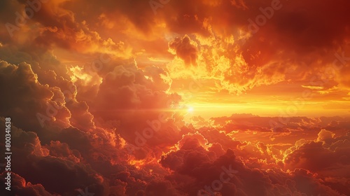 Craft an image depicting a sunset veiled by clouds