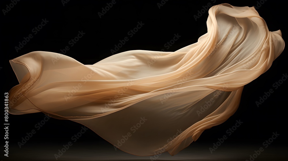 Fototapeta premium tissu beige en mouvement, généré par IA 