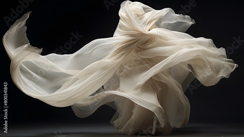 tissu blanc en mouvement, généré par IA	
