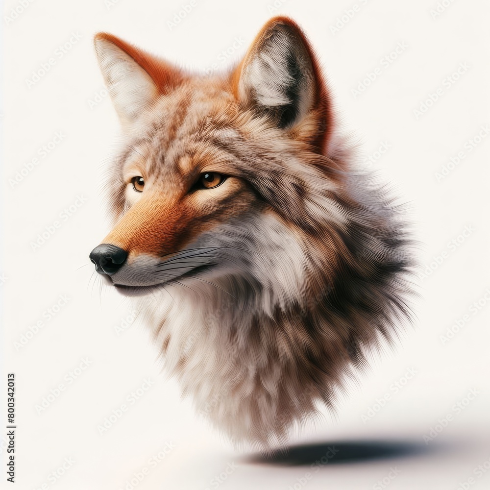 Fototapeta premium portrait of a wolf on white