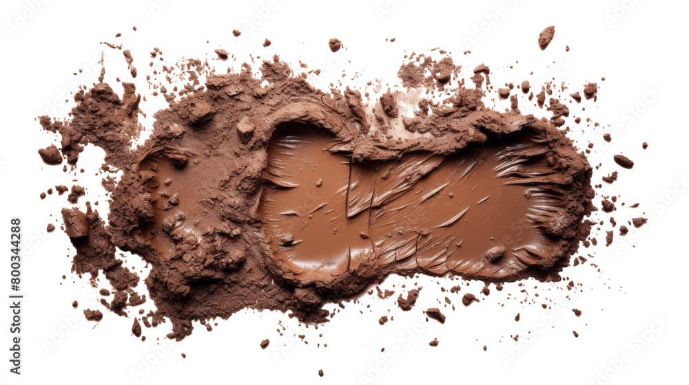A close-up of a rich and creamy chocolate substance glistening under warm light on transparent background A close-up of a rich and creamy chocolate substance glistening under warm light on transparent background