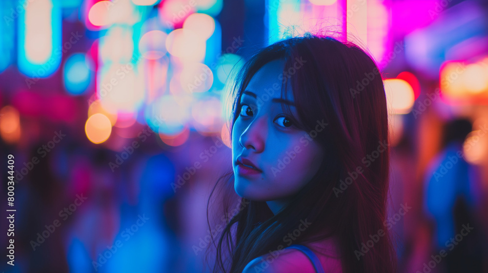 woman on the city's night streets