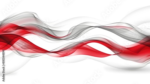 a vector background with abstract red and grey waves on white
