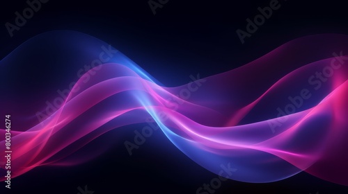 Dynamic purple and pink neon waves on a dark background, ideal for vibrant nightlife or music festival posters,