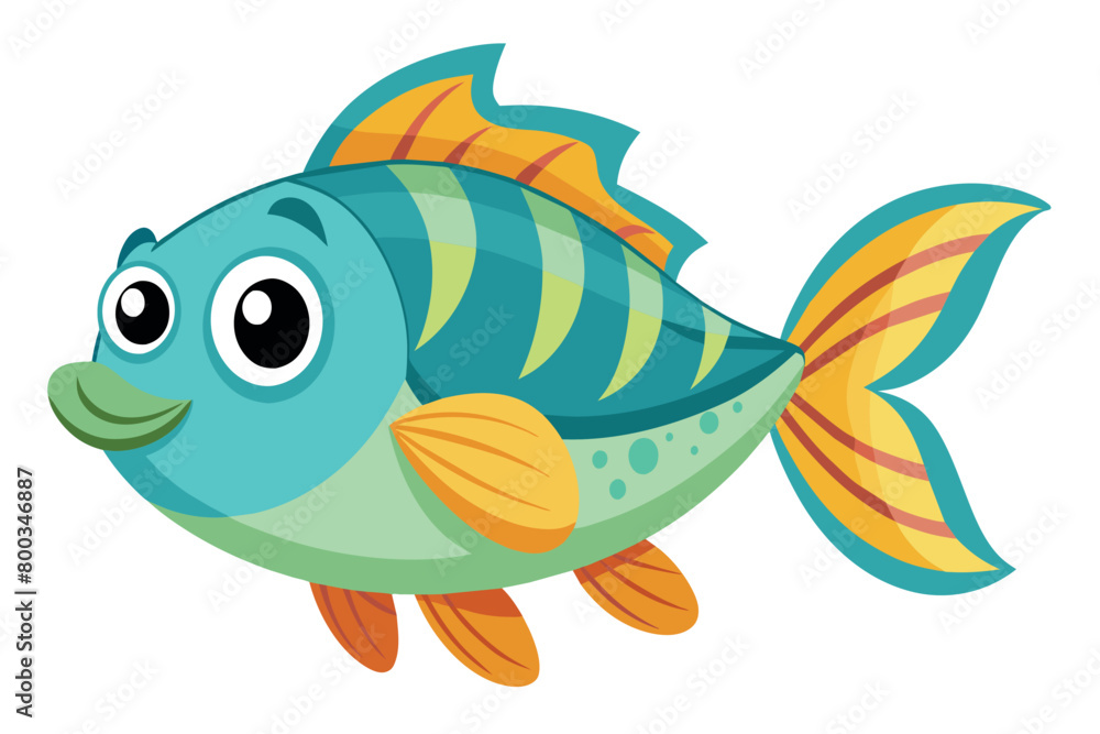 A cartoon fish with a big smile on its face A cartoon fish with a big smile on its face