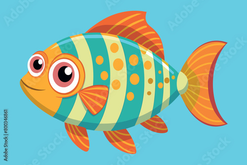 A cartoon fish with a smile on its face