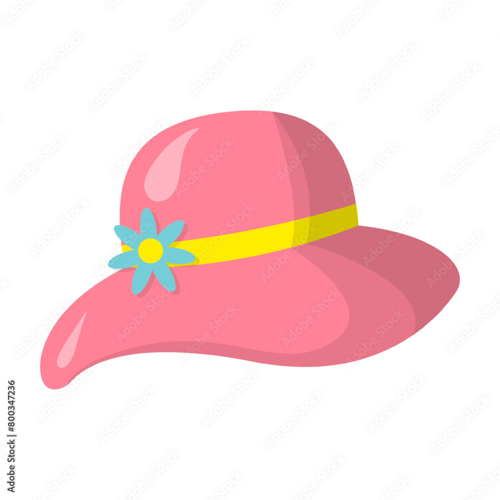 Vector illustration of pink beach hat on transparent background Vector illustration of pink beach hat on transparent background