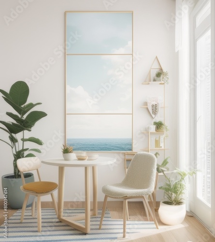 white wall with frame in kids room