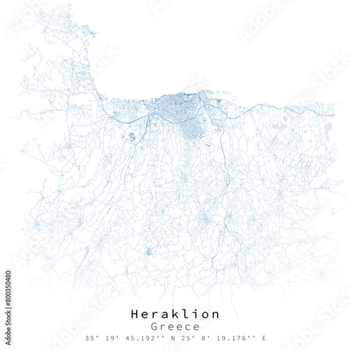 Heraklion,Greece,Urban detail Streets Roads Map ,vector element template image