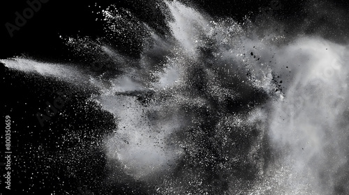 Textura de estallido de polvo sobre fondo negro photo
