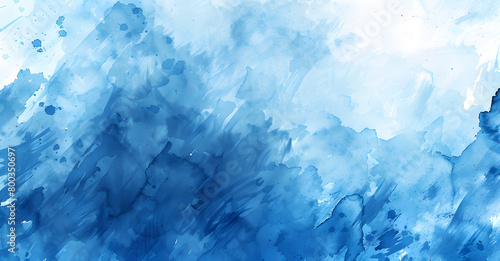 Textura de pintura azul sobre fondo blanco difuminado en capas. photo