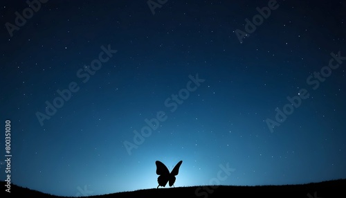 A Butterfly Silhouette Against A Starry Night Sky Upscaled 7