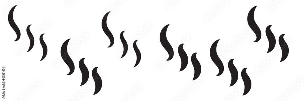 Aromas vaporize icons. Smoke, steam flat line icons. Aromas vaporize icons. Smoke, steam flat line icons.