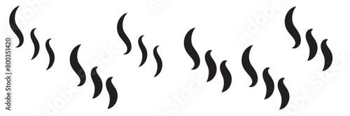 Aromas vaporize icons. Smoke, steam flat line icons.