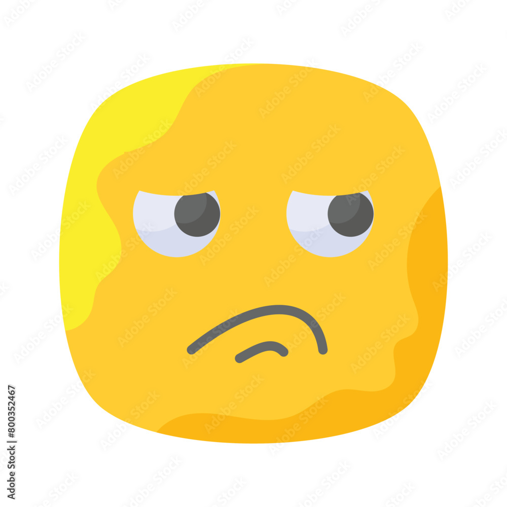 Fototapeta premium Disgusted emoji vector design, customizable unique vector