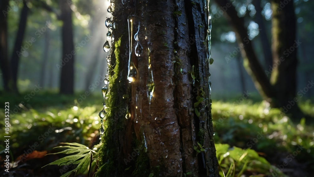 Naklejka premium Macro Look of Raindrop
