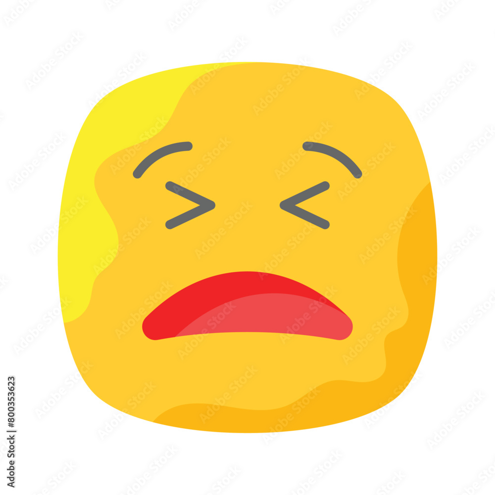 Painful expression, trendy icon of pain emoji, editable vector Painful expression, trendy icon of pain emoji, editable vector