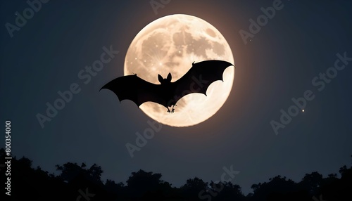 A Bat With Its Wings Spread Wide Silhouetted Agai Upscaled 2