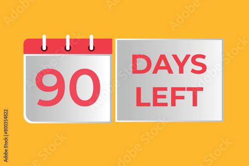 90 days to go countdown template. 90 day Countdown left days banner design. 90 Days left countdown timer