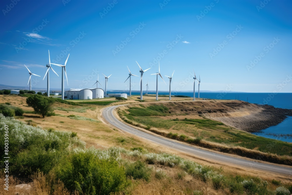 Green Giants: Windmills Stand Guard Beside Solar Splendor