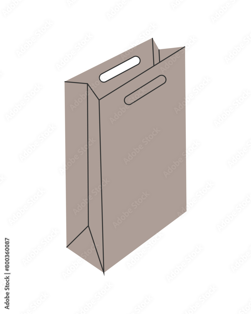 Cardboard brown packet shopping bag. Vector illustration Cardboard brown packet shopping bag. Vector illustration