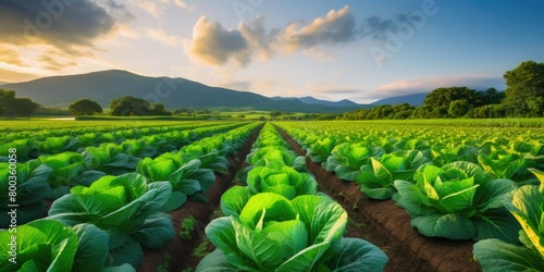 Green Acres  Serene Fields of Cabbage and Lettuce