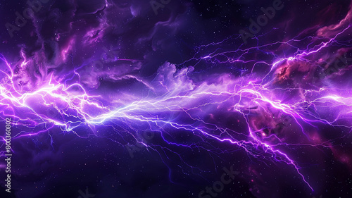 purple lightning strike in the dark background