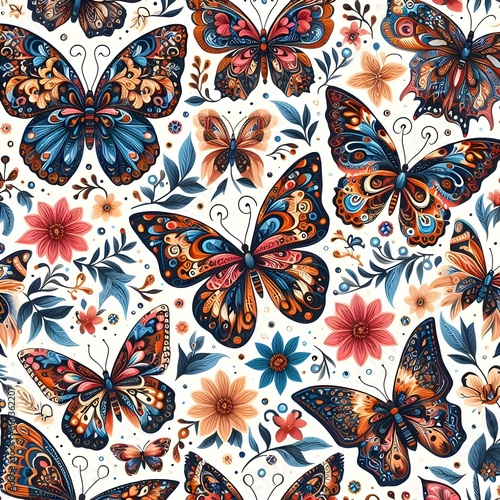 seamless pattern with butterflies © Hamid