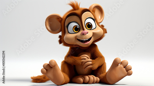 3d rendered photo of monkey made with generative AI