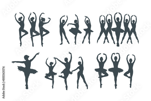 Vector Modern fashion Dance silhouette pack of dancer silhouettes on white background,