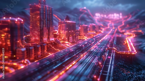 Create a digital painting of a futuristic city © Nat