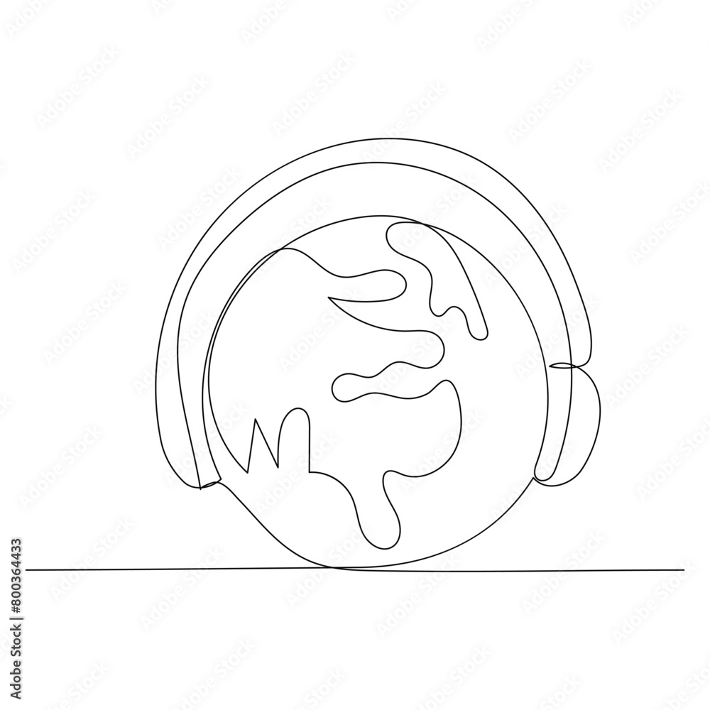 Vector illustration of one single line art drawing of guitar world music day Vector illustration of one single line art drawing of guitar world music day