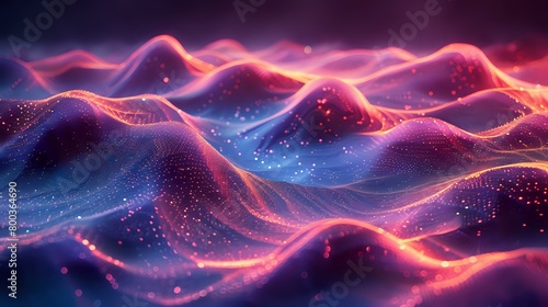Bokeh Effect and Vibrant Hues in Digital Topography