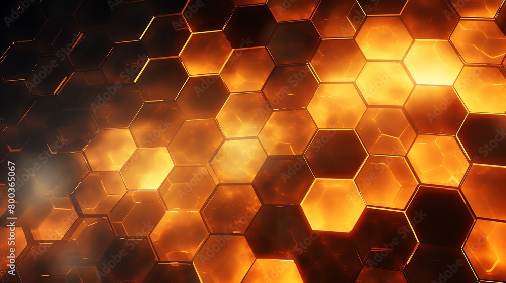 glowing orange hexagons glowing orange hexagons