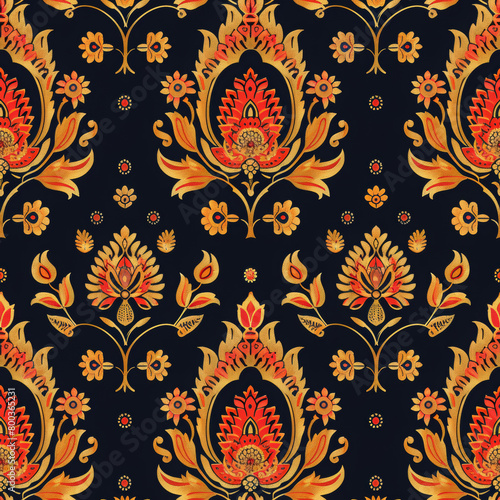 Colorful Saree pattern illustration.