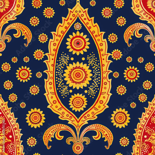 Colorful Saree pattern illustration.