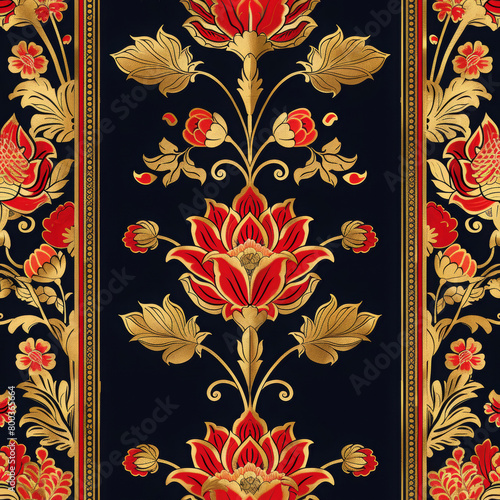 Colorful Saree pattern illustration.